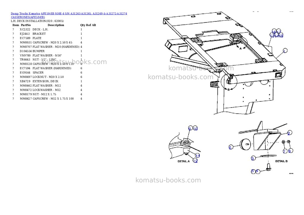 Komatsu afe59-eb 930e-4 s/n a31263-a31265, a31269 & a31272-a31274 casserones Parts catalog cover Page 10 Komatsu afe59-eb 930e-4 s/n a31263-a31265, a31269 & a31272-a31274 casserones Parts catalog cover Page 10