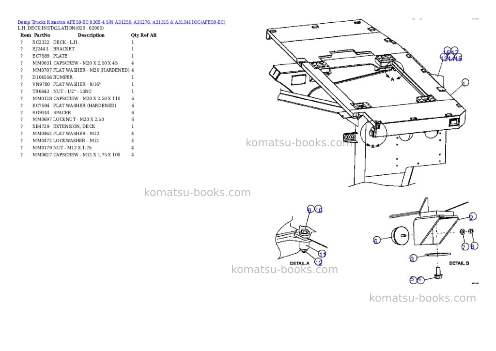 Komatsu afe59-ec 930e-4 s/n a31259, a31276, a31315 & a31341 ioc Parts catalog cover Page 10 Komatsu afe59-ec 930e-4 s/n a31259, a31276, a31315 & a31341 ioc Parts catalog cover Page 10