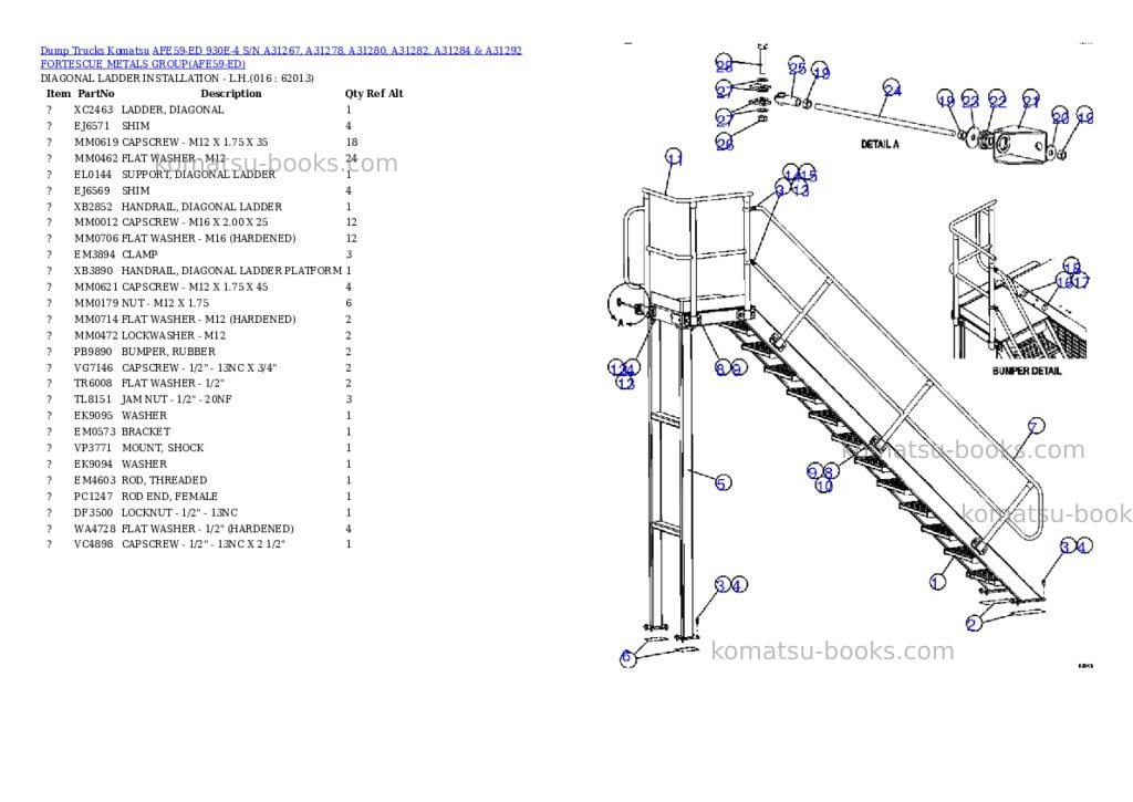 Komatsu afe59-ed 930e-4 s/n a31267, a31278, a31280, a31282, a31284 & a31292 fortescue metals group Parts catalog cover Page 8