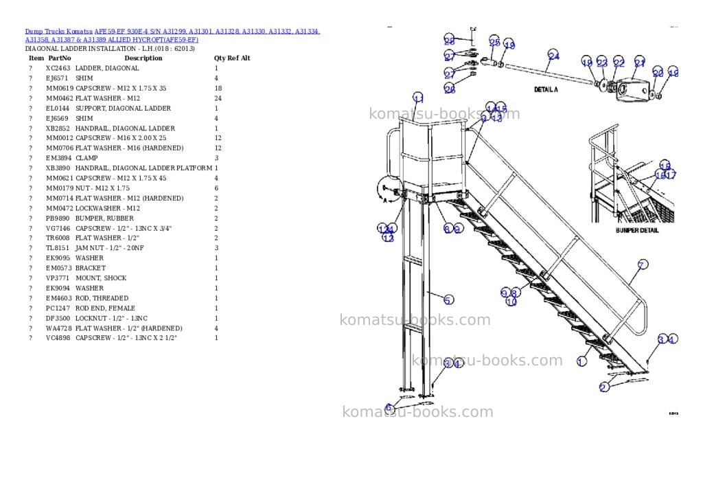 Komatsu afe59-ef 930e-4 s/n a31299, a31301, a31328, a31330, a31332, a31334, a31358, a31387 & a31389 allied hycroft Parts catalog cover Page 9