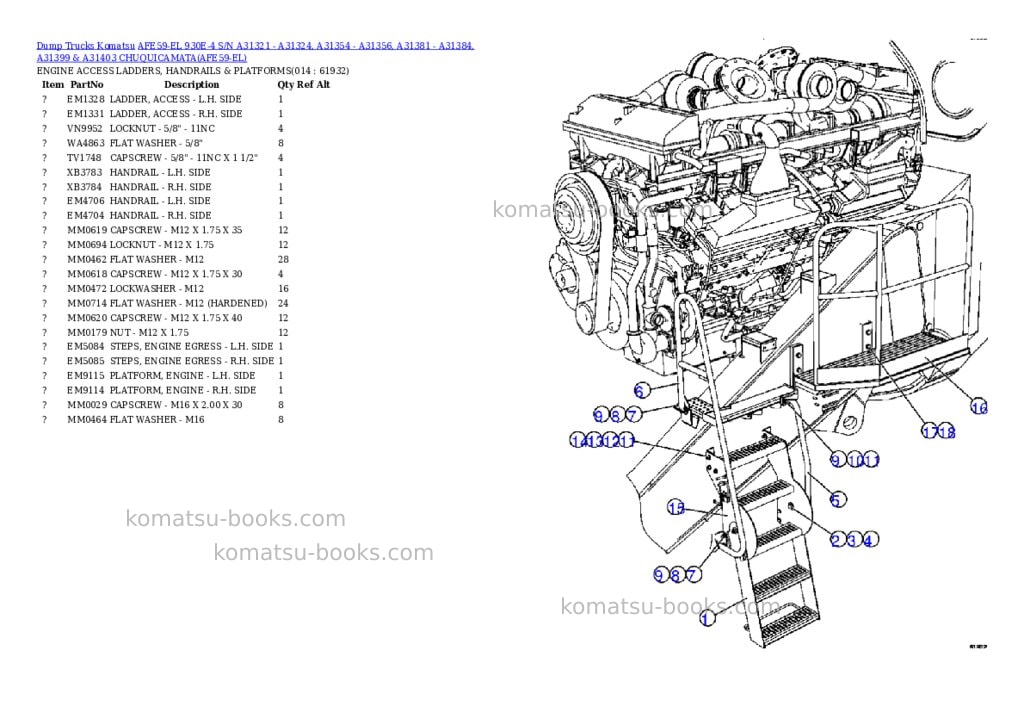 Komatsu afe59-el 930e-4 s/n a31321 - a31324, a31354 - a31356, a31381 - a31384, a31399 & a31403 chuquicamata Parts catalog cover Page 7 Komatsu afe59-el 930e-4 s/n a31321 - a31324, a31354 - a31356, a31381 - a31384, a31399 & a31403 chuquicamata Parts catalog cover Page 7
