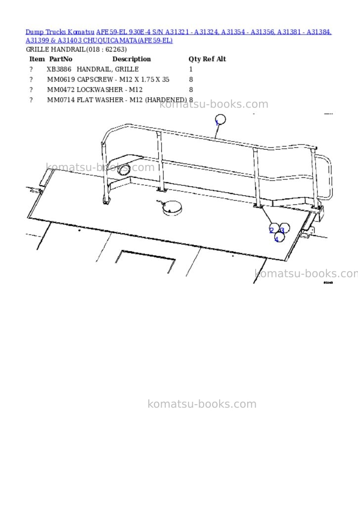 Komatsu afe59-el 930e-4 s/n a31321 - a31324, a31354 - a31356, a31381 - a31384, a31399 & a31403 chuquicamata Parts catalog cover Page 9 Komatsu afe59-el 930e-4 s/n a31321 - a31324, a31354 - a31356, a31381 - a31384, a31399 & a31403 chuquicamata Parts catalog cover Page 9