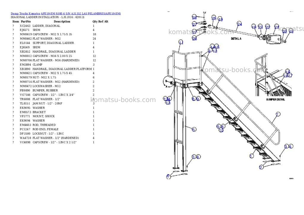 Komatsu afe59-em 930e-4 s/n a31352 las pelambres Parts catalog cover Page 8