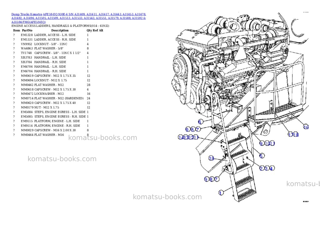 Komatsu afe59-eq 930e-4 s/n a31409, a31411, a31417, a31443, a31453, a31478, a31482, a31496, a31505, a31509, a31513, a31533, a31543, a31551, a31579, a31588, a31592 & a31594 fmg Parts catalog cover Page 7 Komatsu afe59-eq 930e-4 s/n a31409, a31411, a31417, a31443, a31453, a31478, a31482, a31496, a31505, a31509, a31513, a31533, a31543, a31551, a31579, a31588, a31592 & a31594 fmg Parts catalog cover Page 7