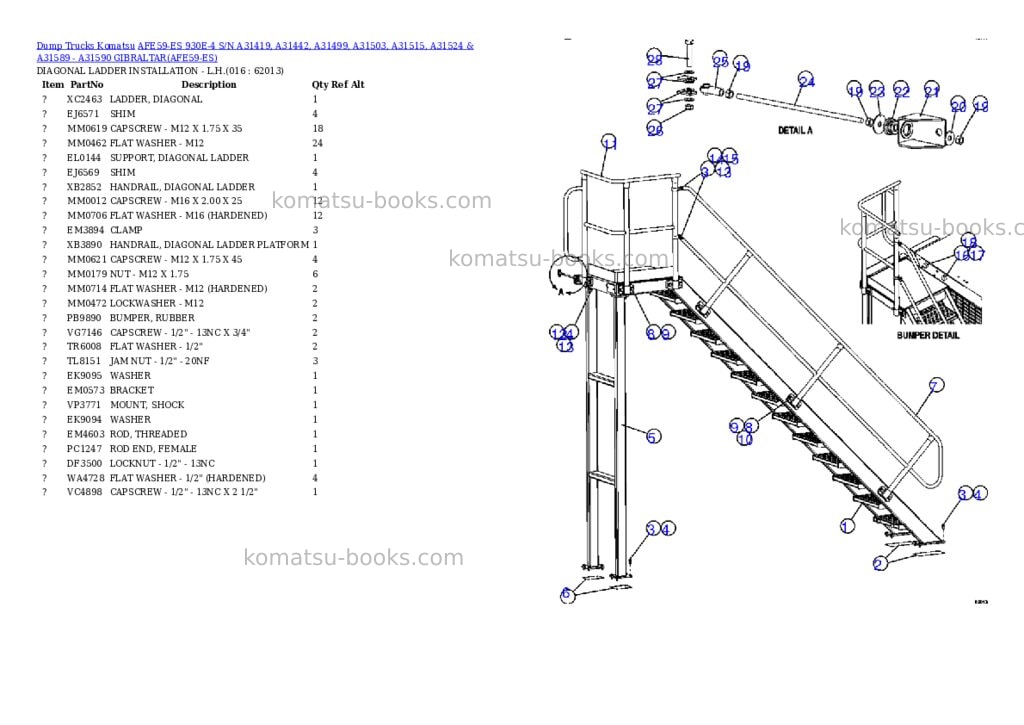 Komatsu afe59-es 930e-4 s/n a31419, a31442, a31499, a31503, a31515, a31524 & a31589 - a31590 gibraltar Parts catalog cover Page 8