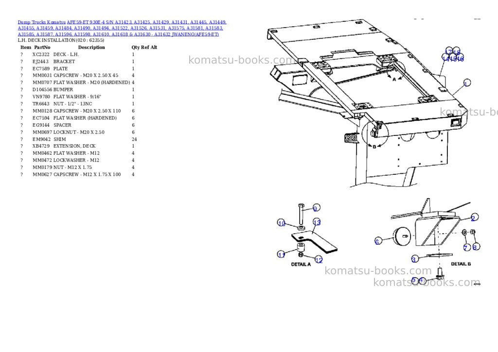 Komatsu afe59-et 930e-4 s/n a31423, a31425, a31429, a31431, a31445, a31449, a31455, a31459, a31484, a31490, a31494, a31522, a31526, a31531, a31575, a31581, a31583, a31585, a31587, a31596, a31598, a31610, a31618 & a31630 - a31632 jwaneng Parts catalog cover Page 10 Komatsu afe59-et 930e-4 s/n a31423, a31425, a31429, a31431, a31445, a31449, a31455, a31459, a31484, a31490, a31494, a31522, a31526, a31531, a31575, a31581, a31583, a31585, a31587, a31596, a31598, a31610, a31618 & a31630 - a31632 jwaneng Parts catalog cover Page 10