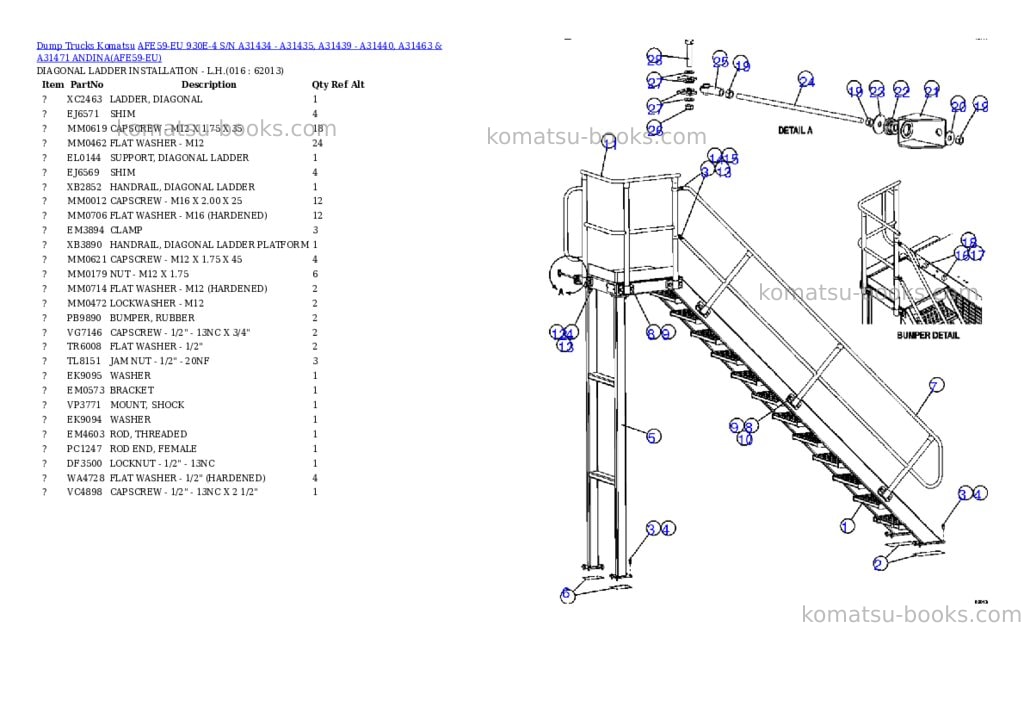 Komatsu afe59-eu 930e-4 s/n a31434 - a31435, a31439 - a31440, a31463 & a31471 andina Parts catalog cover Page 8