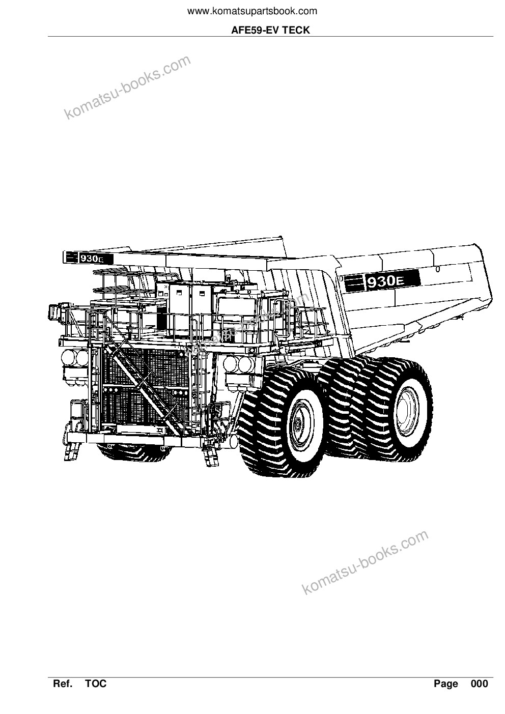 Komatsu afe59-ev 930e-4 s/n a31436 - a31437, a31461, a31465, a31469 - a31470, a31511, a31569, a31571 & a31573 teck - fording river, greenhills, evo & qco Catálogo de piezas cover