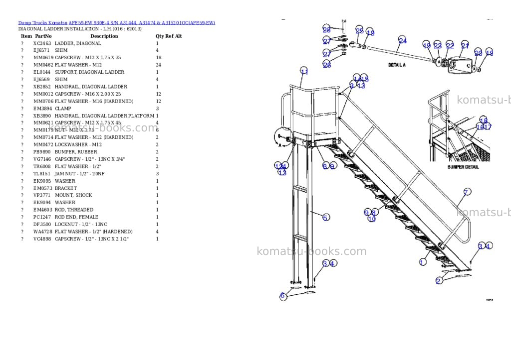 Komatsu afe59-ew 930e-4 s/n a31444, a31474 & a31520 ioc Parts catalog cover Page 8
