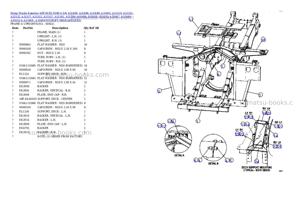 Komatsu afe59-ex 930e-4 s/n a31480, a31486, a31488, a31492, a31519, a31525, a31532, a31537, a31552, a31557, a31561, a31599, a31604, a31609, a31620, a31647, a31649, a31655 & a31668 - a31669 hycroft mine Parts catalog cover Page 6 Komatsu afe59-ex 930e-4 s/n a31480, a31486, a31488, a31492, a31519, a31525, a31532, a31537, a31552, a31557, a31561, a31599, a31604, a31609, a31620, a31647, a31649, a31655 & a31668 - a31669 hycroft mine Parts catalog cover Page 6