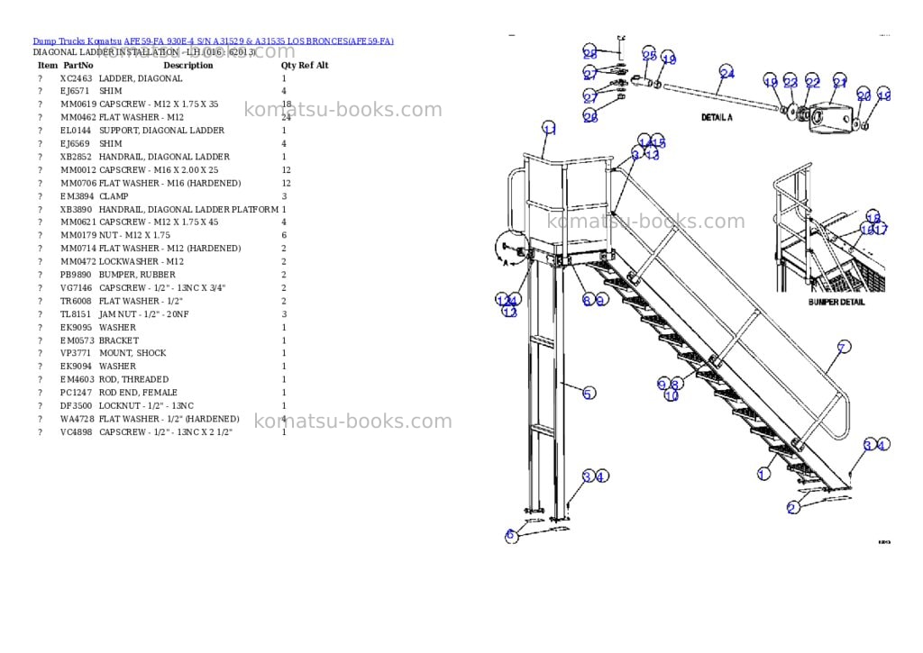 Komatsu afe59-fa 930e-4 s/n a31529 & a31535 los bronces Parts catalog cover Page 8 Komatsu afe59-fa 930e-4 s/n a31529 & a31535 los bronces Parts catalog cover Page 8