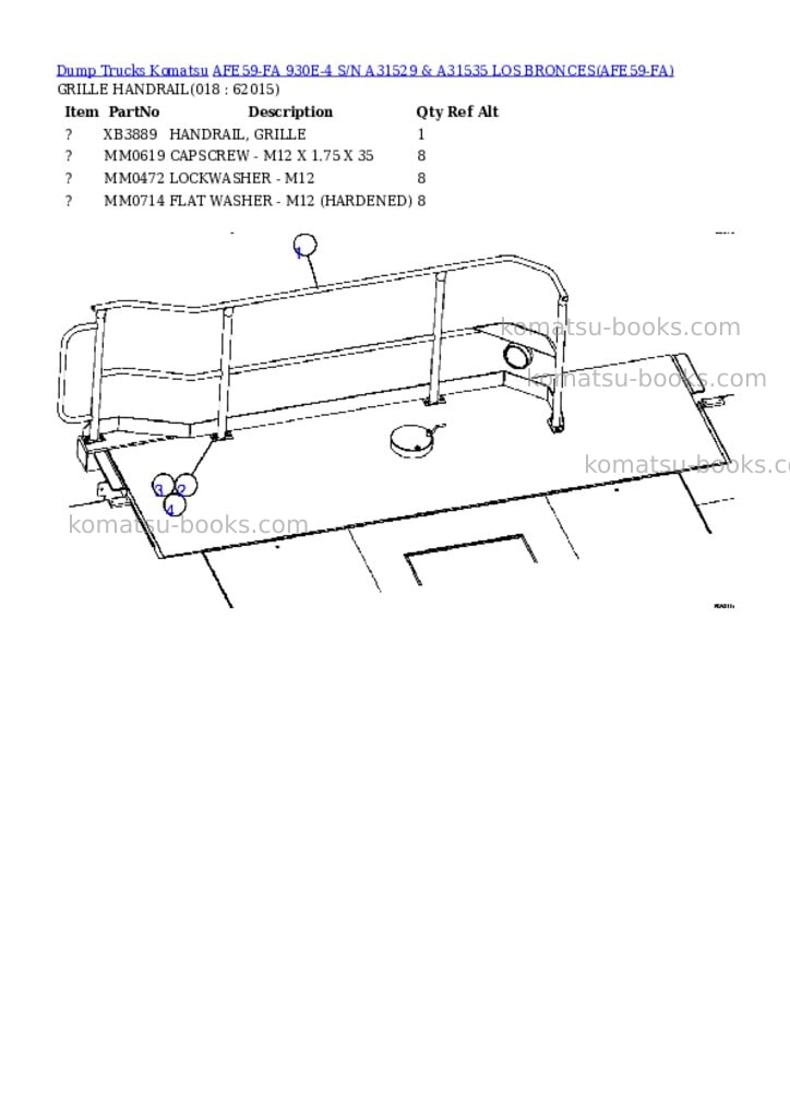 Komatsu afe59-fa 930e-4 s/n a31529 & a31535 los bronces Parts catalog cover Page 9 Komatsu afe59-fa 930e-4 s/n a31529 & a31535 los bronces Parts catalog cover Page 9