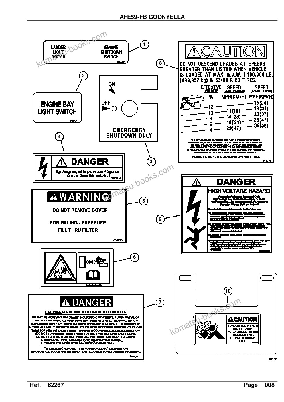 Komatsu afe59-fb 930e-4 s/n a31545, a31549, a31554 & a31567 goonyella Parts catalog cover Page 10 Komatsu afe59-fb 930e-4 s/n a31545, a31549, a31554 & a31567 goonyella Parts catalog cover Page 10