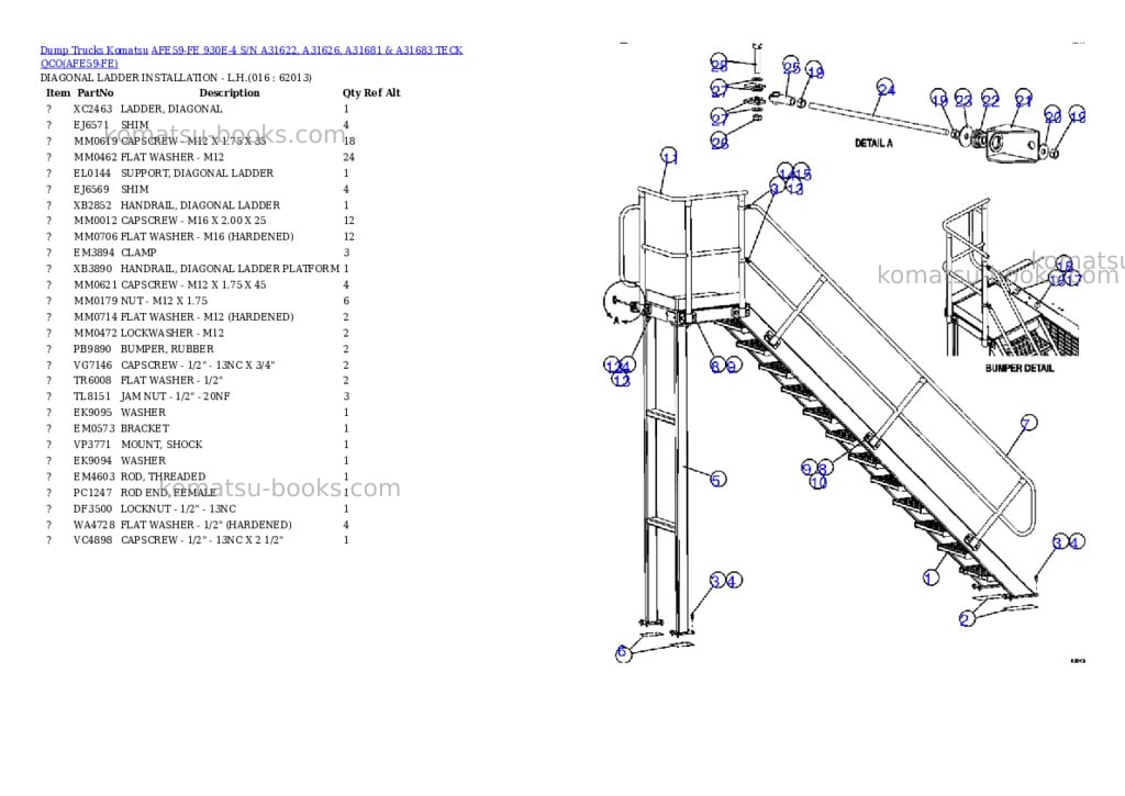 Komatsu afe59-fe 930e-4 s/n a31622, a31626, a31681 & a31683 teck qco Parts catalog cover Page 8 Komatsu afe59-fe 930e-4 s/n a31622, a31626, a31681 & a31683 teck qco Parts catalog cover Page 8