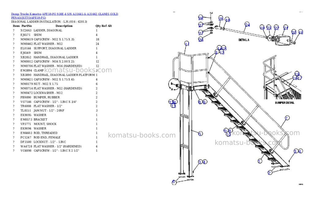 Komatsu afe59-fg 930e-4 s/n a31645 & a31662 glamis gold penasquito Parts catalog cover Page 8