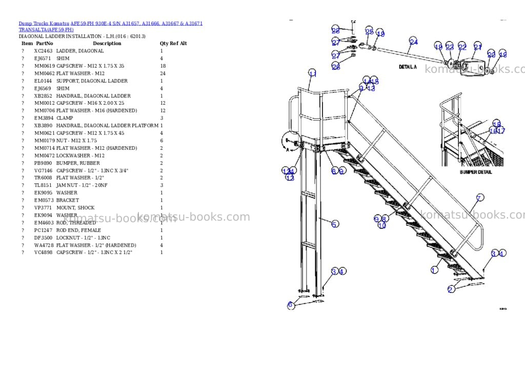 Komatsu afe59-fh 930e-4 s/n a31657, a31666, a31667 & a31671 transalta Parts catalog cover Page 8