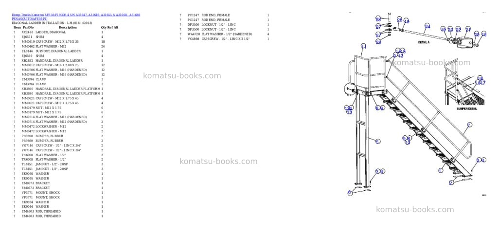Komatsu afe59-fi 930e-4 s/n a31647, a31649, a31655 & a31668 - a31669 penasquito Parts catalog cover Page 8