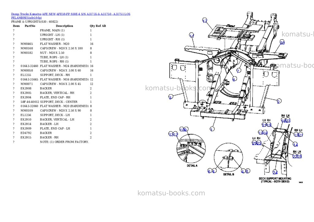 Komatsu afe59-fp 930e-4 s/n a31735 & a31750 - a31751 los pelambres Parts catalog cover Page 7 Komatsu afe59-fp 930e-4 s/n a31735 & a31750 - a31751 los pelambres Parts catalog cover Page 7