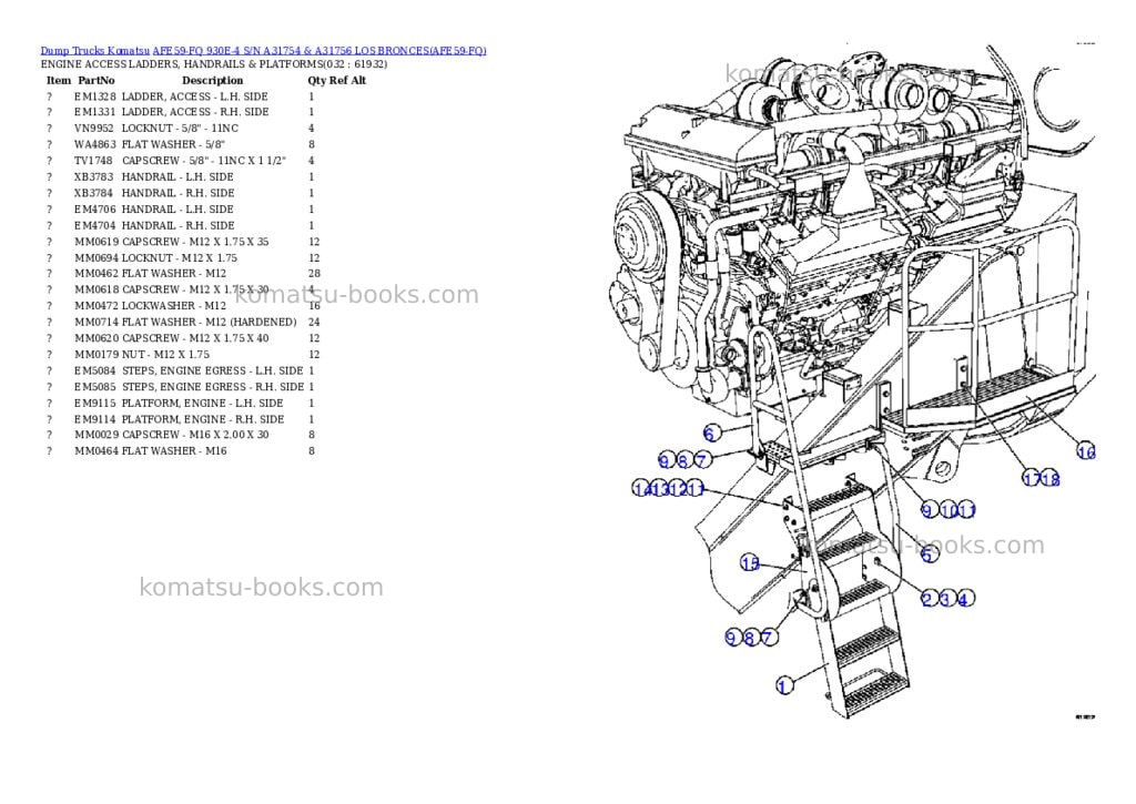 Komatsu afe59-fq 930e-4 s/n a31754 & a31756 los bronces Parts catalog cover Page 8 Komatsu afe59-fq 930e-4 s/n a31754 & a31756 los bronces Parts catalog cover Page 8