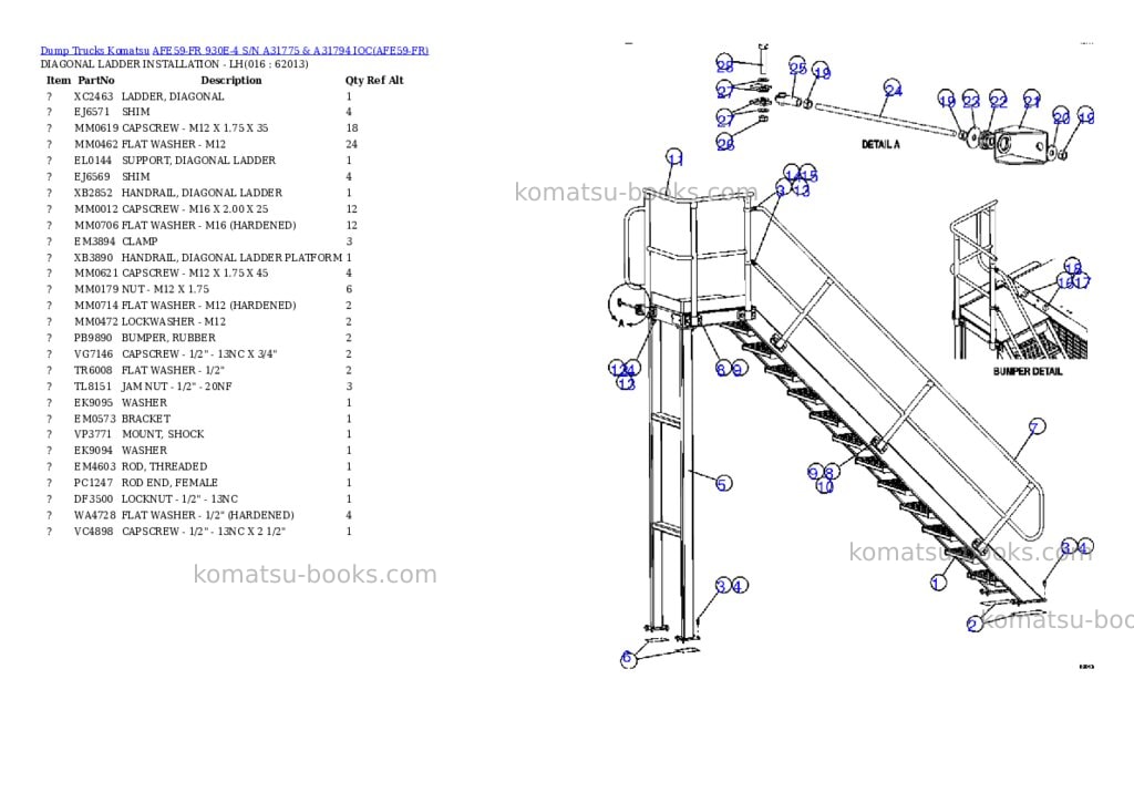 Komatsu afe59-fr 930e-4 s/n a31775 & a31794 ioc Parts catalog cover Page 8