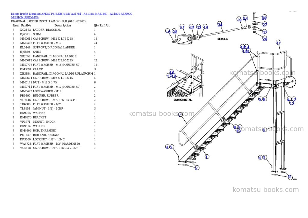 Komatsu afe59-fs 930e-4 s/n a31784 - a31785 & a31807 - a31809 asarco mission Parts catalog cover Page 8 Komatsu afe59-fs 930e-4 s/n a31784 - a31785 & a31807 - a31809 asarco mission Parts catalog cover Page 8