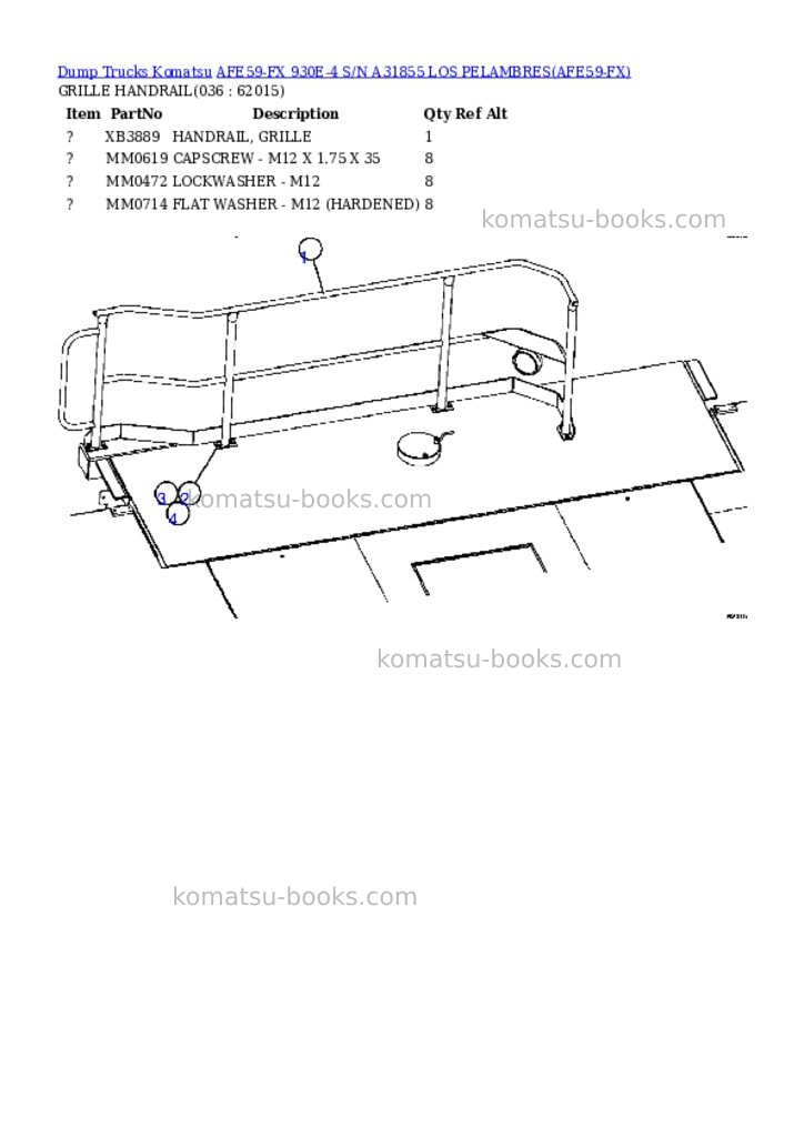 Komatsu afe59-fx 930e-4 s/n a31855 los pelambres Parts catalog cover Page 10