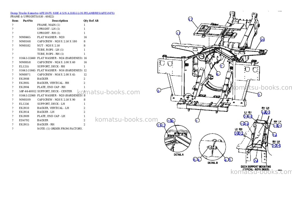 Komatsu afe59-fx 930e-4 s/n a31855 los pelambres Parts catalog cover Page 7
