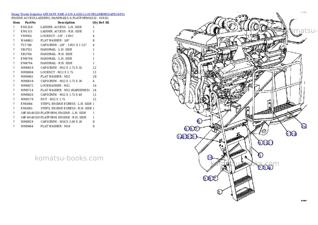 Komatsu afe59-fx 930e-4 s/n a31855 los pelambres Parts catalog cover Page 8