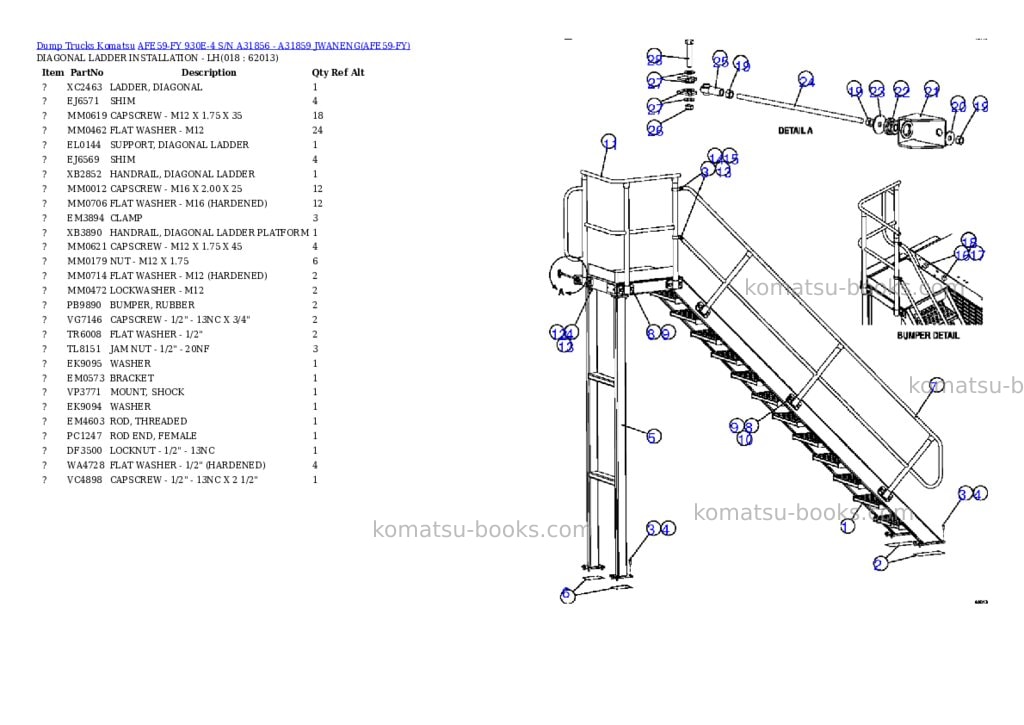 Komatsu afe59-fy 930e-4 s/n a31856 - a31859 jwaneng Parts catalog cover Page 9