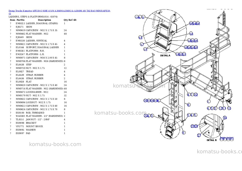Komatsu afe59-g 930e-4 s/n a30490-a30493 & a30496 an tai bao mine Parts catalog cover Page 7 Komatsu afe59-g 930e-4 s/n a30490-a30493 & a30496 an tai bao mine Parts catalog cover Page 7