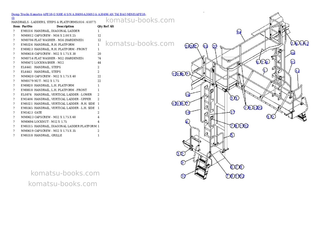 Komatsu afe59-g 930e-4 s/n a30490-a30493 & a30496 an tai bao mine Parts catalog cover Page 8 Komatsu afe59-g 930e-4 s/n a30490-a30493 & a30496 an tai bao mine Parts catalog cover Page 8