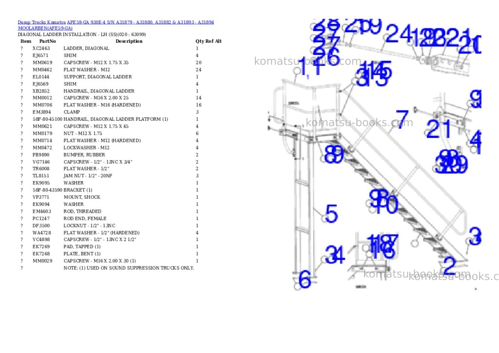 Komatsu afe59-ga 930e-4 s/n a31879 - a31880, a31882 & a31893 - a31894 moolarben Parts catalog cover Page 10 Komatsu afe59-ga 930e-4 s/n a31879 - a31880, a31882 & a31893 - a31894 moolarben Parts catalog cover Page 10