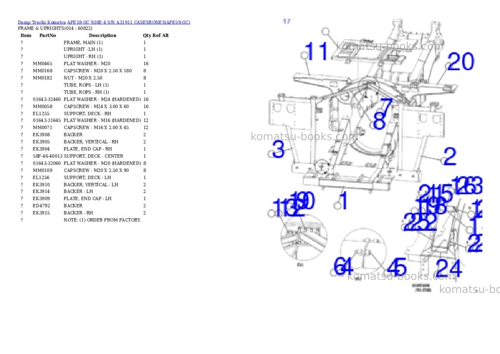 Komatsu afe59-gc 930e-4 s/n a31911 casesrones Parts catalog cover Page 7 Komatsu afe59-gc 930e-4 s/n a31911 casesrones Parts catalog cover Page 7