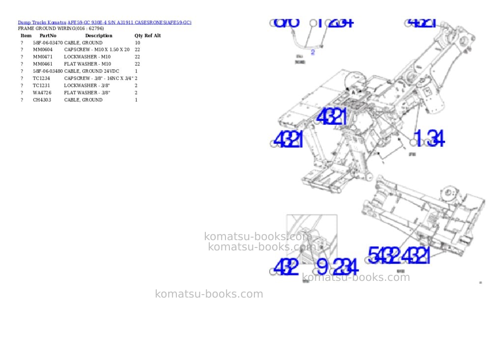 Komatsu afe59-gc 930e-4 s/n a31911 casesrones Parts catalog cover Page 8 Komatsu afe59-gc 930e-4 s/n a31911 casesrones Parts catalog cover Page 8