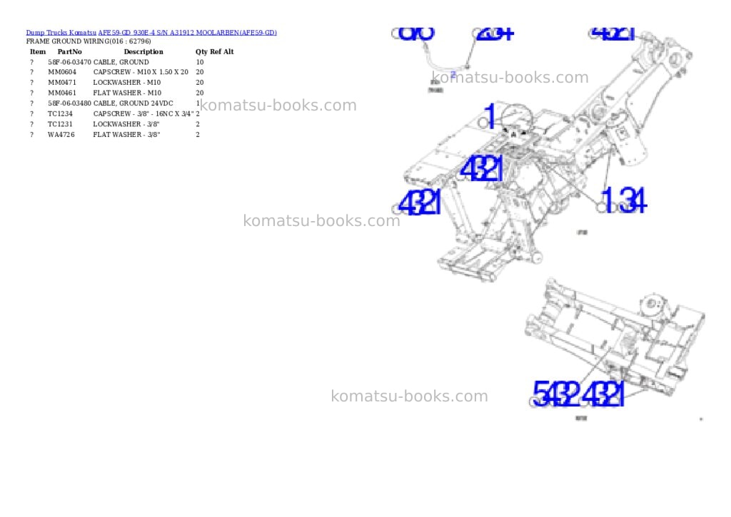 Komatsu afe59-gd 930e-4 s/n a31912 moolarben Parts catalog cover Page 8 Komatsu afe59-gd 930e-4 s/n a31912 moolarben Parts catalog cover Page 8
