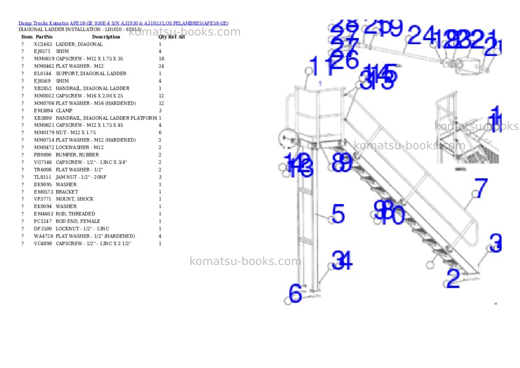 Komatsu afe59-ge 930e-4 s/n a31930 & a31933 los pelambres Parts catalog cover Page 10 Komatsu afe59-ge 930e-4 s/n a31930 & a31933 los pelambres Parts catalog cover Page 10