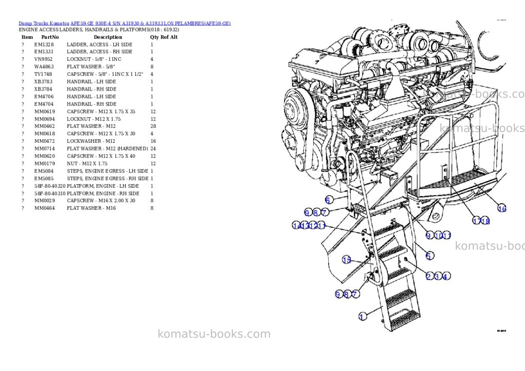 Komatsu afe59-ge 930e-4 s/n a31930 & a31933 los pelambres Parts catalog cover Page 9 Komatsu afe59-ge 930e-4 s/n a31930 & a31933 los pelambres Parts catalog cover Page 9
