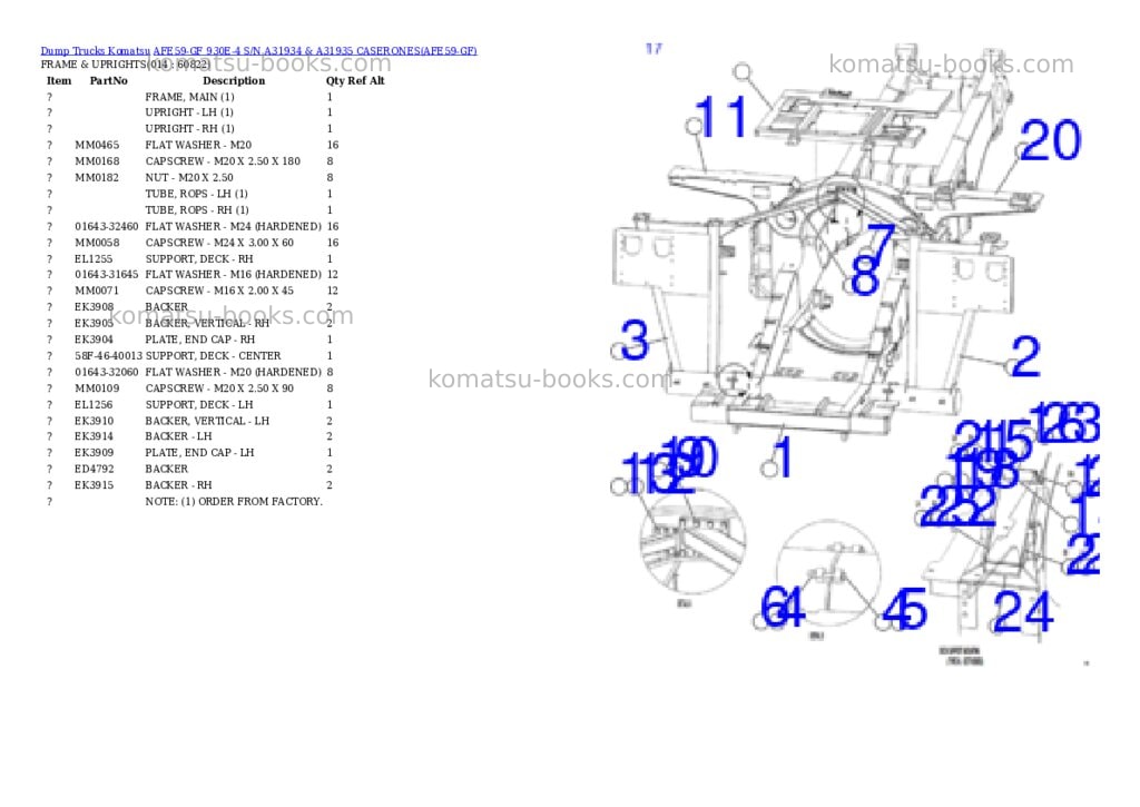 Komatsu afe59-gf 930e-4 s/n a31934 & a31935 caserones Parts catalog cover Page 7 Komatsu afe59-gf 930e-4 s/n a31934 & a31935 caserones Parts catalog cover Page 7