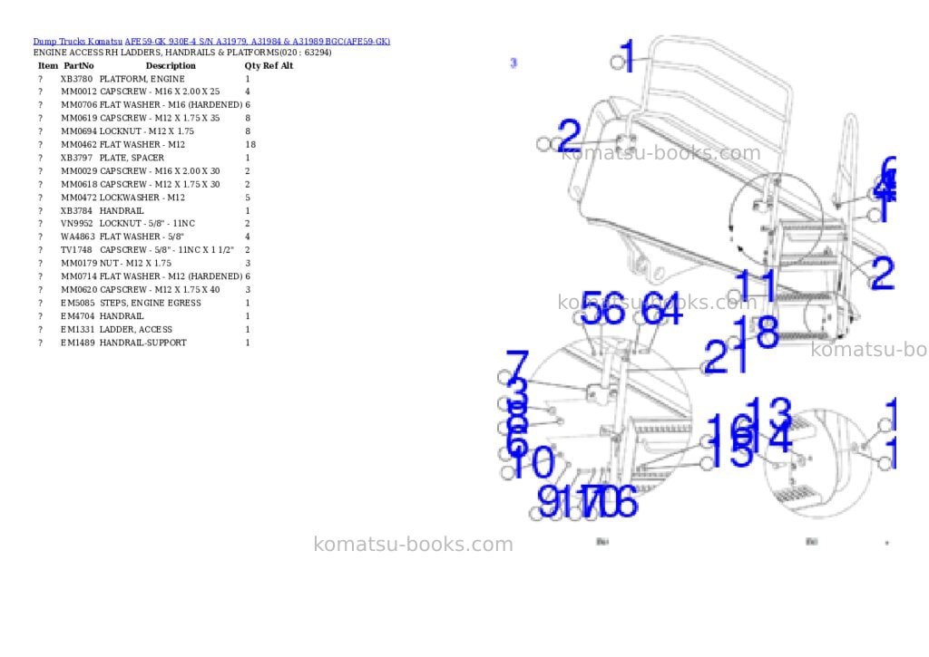 Komatsu afe59-gk 930e-4 s/n a31979, a31984 & a31989 bgc Parts catalog cover Page 10