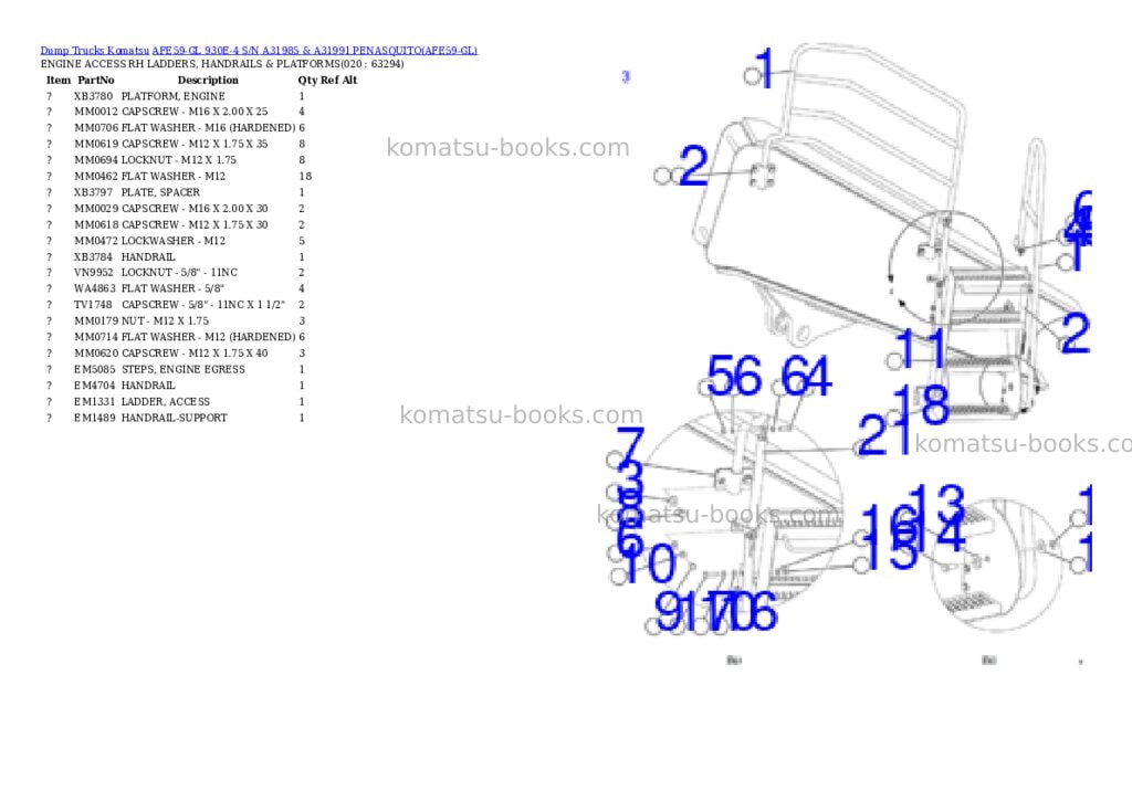 Komatsu afe59-gl 930e-4 s/n a31985 & a31991 penasquito Parts catalog cover Page 10 Komatsu afe59-gl 930e-4 s/n a31985 & a31991 penasquito Parts catalog cover Page 10