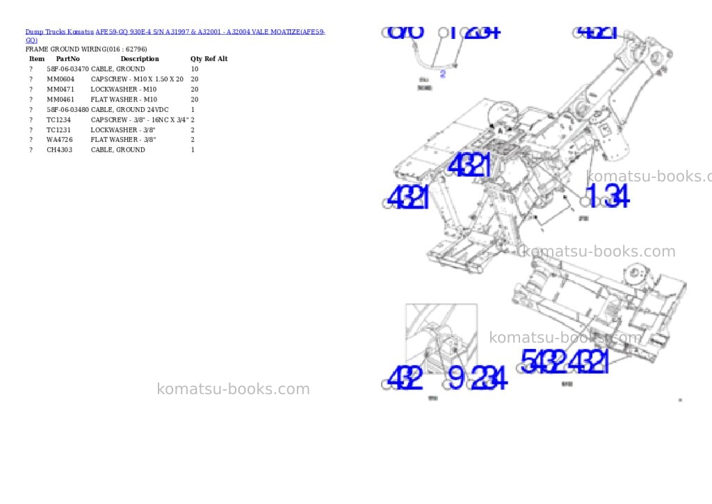 Komatsu afe59-gq 930e-4 s/n a31997 & a32001 - a32004 vale moatize Parts catalog cover Page 8 Komatsu afe59-gq 930e-4 s/n a31997 & a32001 - a32004 vale moatize Parts catalog cover Page 8