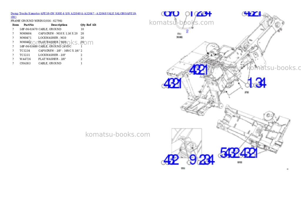 Komatsu afe59-gw 930e-4 s/n a32040 & a32047 - a32048 vale salobo Parts catalog cover Page 8 Komatsu afe59-gw 930e-4 s/n a32040 & a32047 - a32048 vale salobo Parts catalog cover Page 8