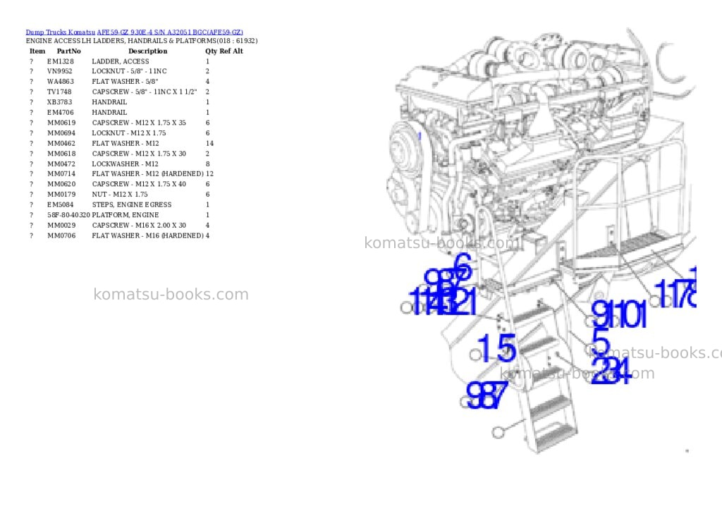Komatsu afe59-gz 930e-4 s/n a32051 bgc Parts catalog cover Page 9 Komatsu afe59-gz 930e-4 s/n a32051 bgc Parts catalog cover Page 9