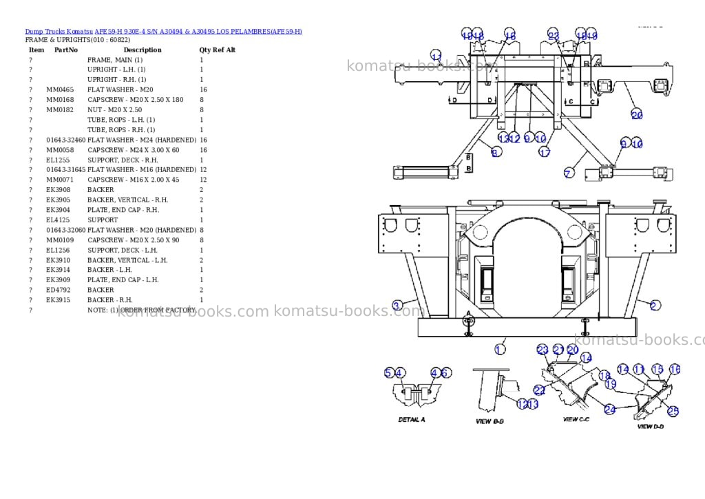 Komatsu afe59-h 930e-4 s/n a30494 & a30495 los pelambres Parts catalog cover Page 5 Komatsu afe59-h 930e-4 s/n a30494 & a30495 los pelambres Parts catalog cover Page 5