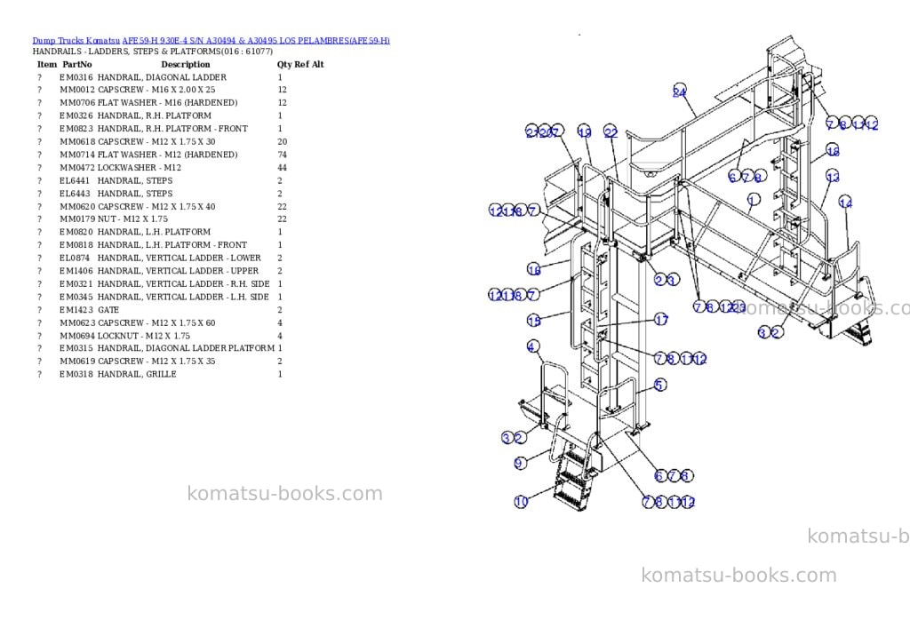 Komatsu afe59-h 930e-4 s/n a30494 & a30495 los pelambres Parts catalog cover Page 8 Komatsu afe59-h 930e-4 s/n a30494 & a30495 los pelambres Parts catalog cover Page 8