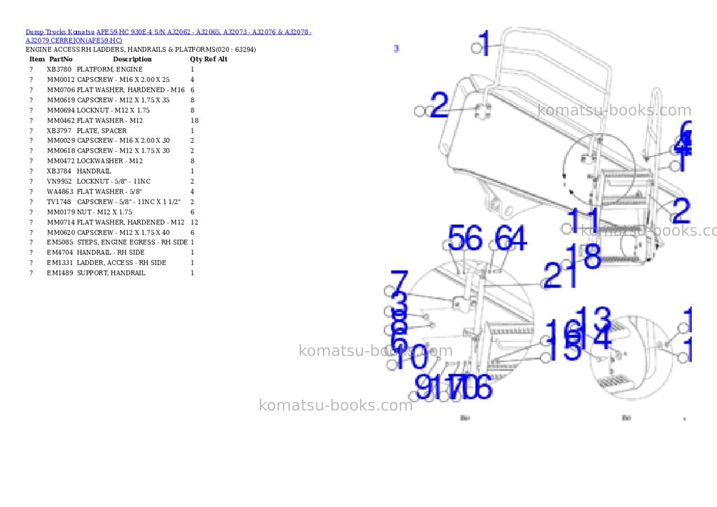 Komatsu afe59-hc 930e-4 s/n a32062 - a32065, a32073 - a32076 & a32078 - a32079 cerrejon Parts catalog cover Page 10 Komatsu afe59-hc 930e-4 s/n a32062 - a32065, a32073 - a32076 & a32078 - a32079 cerrejon Parts catalog cover Page 10