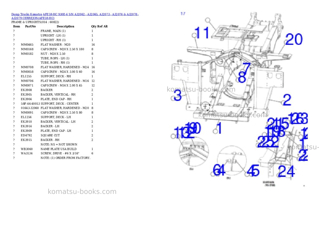 Komatsu afe59-hc 930e-4 s/n a32062 - a32065, a32073 - a32076 & a32078 - a32079 cerrejon Parts catalog cover Page 7 Komatsu afe59-hc 930e-4 s/n a32062 - a32065, a32073 - a32076 & a32078 - a32079 cerrejon Parts catalog cover Page 7