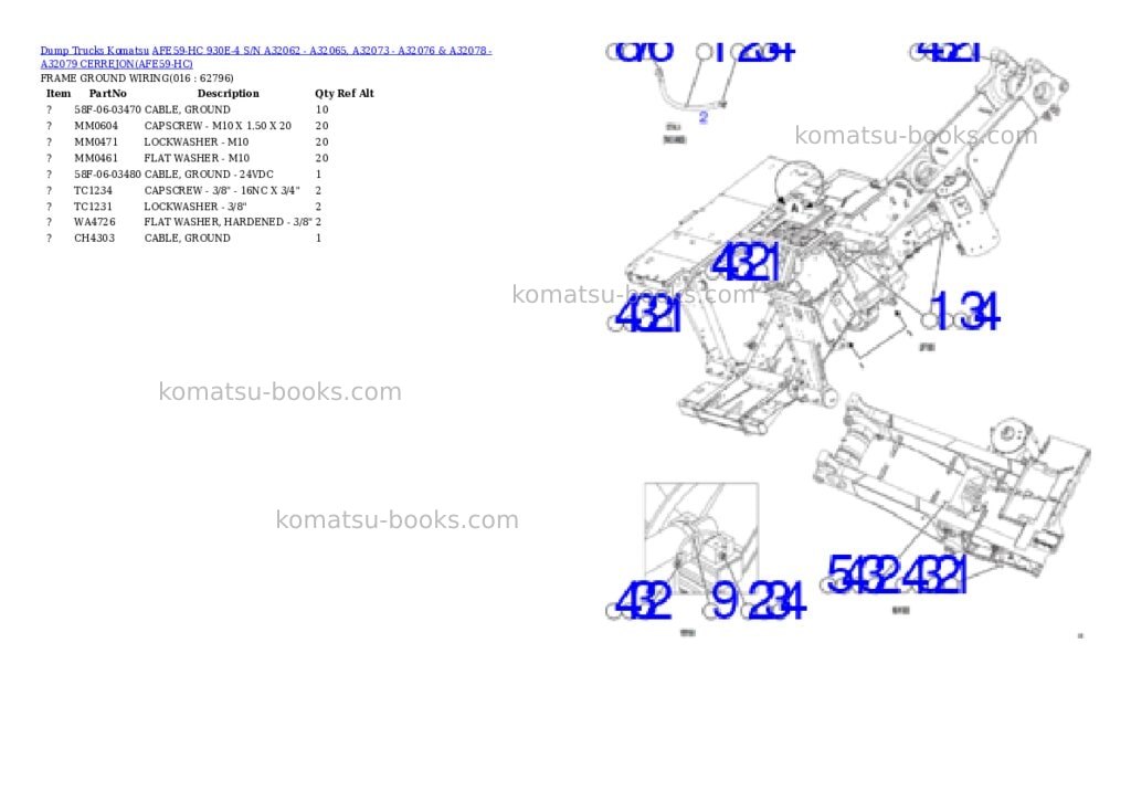 Komatsu afe59-hc 930e-4 s/n a32062 - a32065, a32073 - a32076 & a32078 - a32079 cerrejon Parts catalog cover Page 8 Komatsu afe59-hc 930e-4 s/n a32062 - a32065, a32073 - a32076 & a32078 - a32079 cerrejon Parts catalog cover Page 8