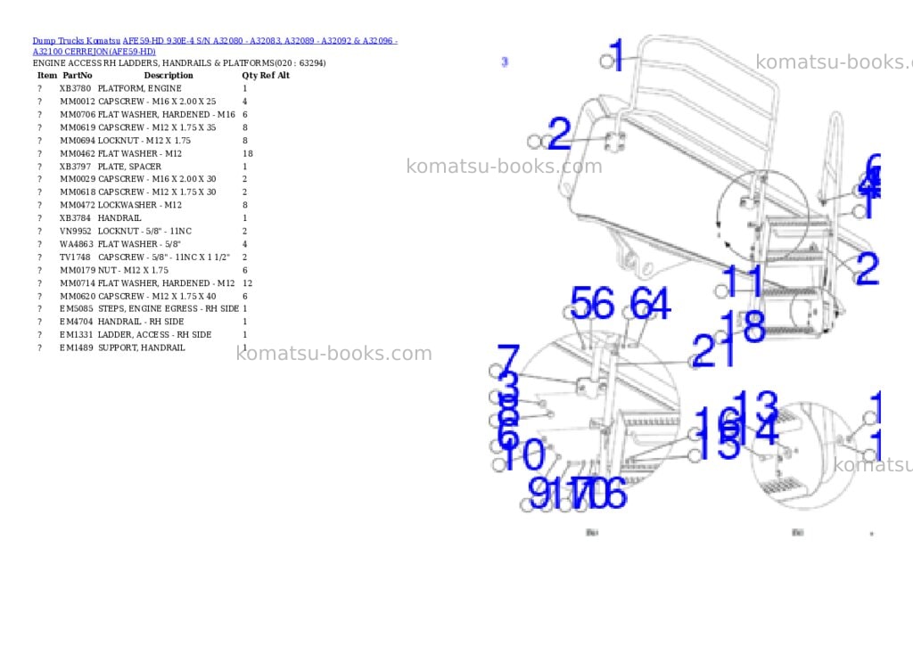 Komatsu afe59-hd 930e-4 s/n a32080 - a32083, a32089 - a32092 & a32096 - a32100 cerrejon Parts catalog cover Page 10 Komatsu afe59-hd 930e-4 s/n a32080 - a32083, a32089 - a32092 & a32096 - a32100 cerrejon Parts catalog cover Page 10