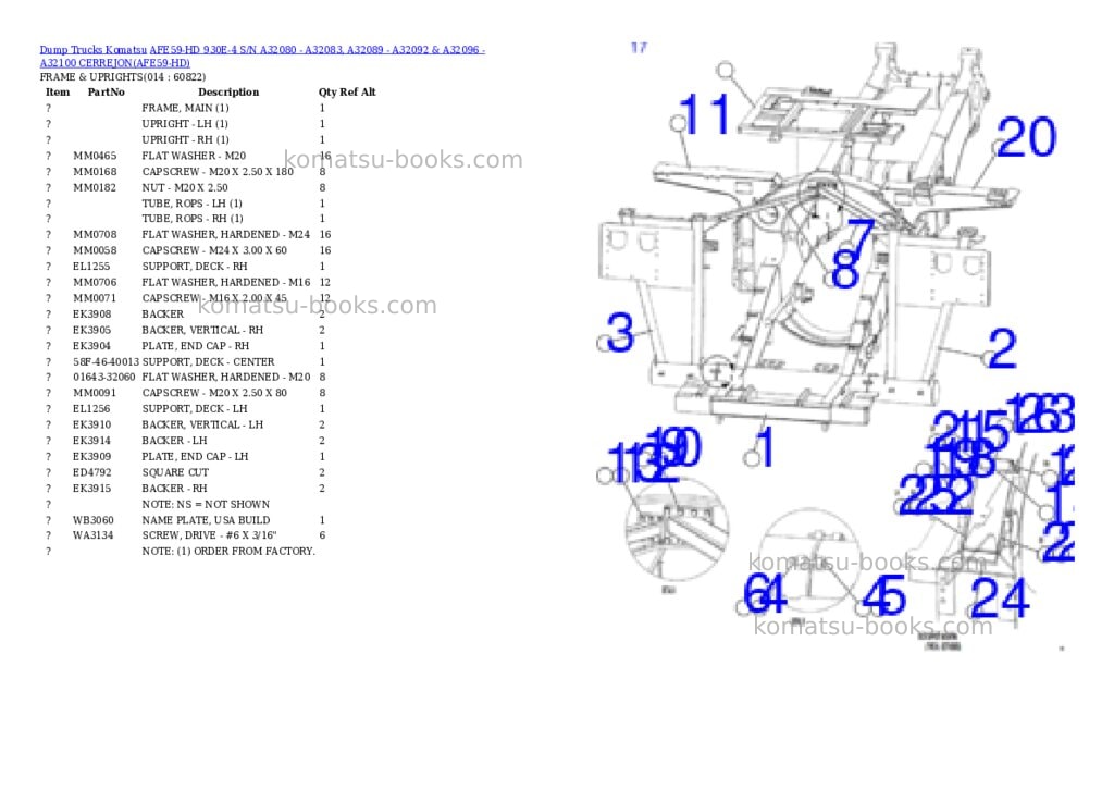 Komatsu afe59-hd 930e-4 s/n a32080 - a32083, a32089 - a32092 & a32096 - a32100 cerrejon Parts catalog cover Page 7 Komatsu afe59-hd 930e-4 s/n a32080 - a32083, a32089 - a32092 & a32096 - a32100 cerrejon Parts catalog cover Page 7